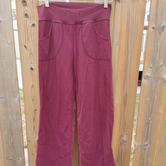RETRO LULULEMON Still Pants Wide Leg Pants CRANBERRY SIZE 6-8 - Picture 1 of 6